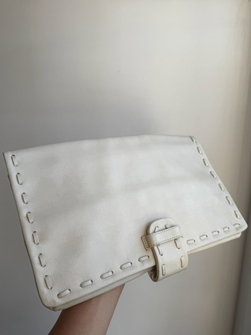 Vintage Johnny Farah Clutch Warm White, Ivory